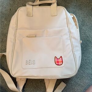 BEIS Cream expandable backpack
